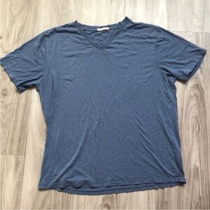 MARINE LAYER MENS T SHIRT BLUE SHORT SLEEVES V NECK LARGE
